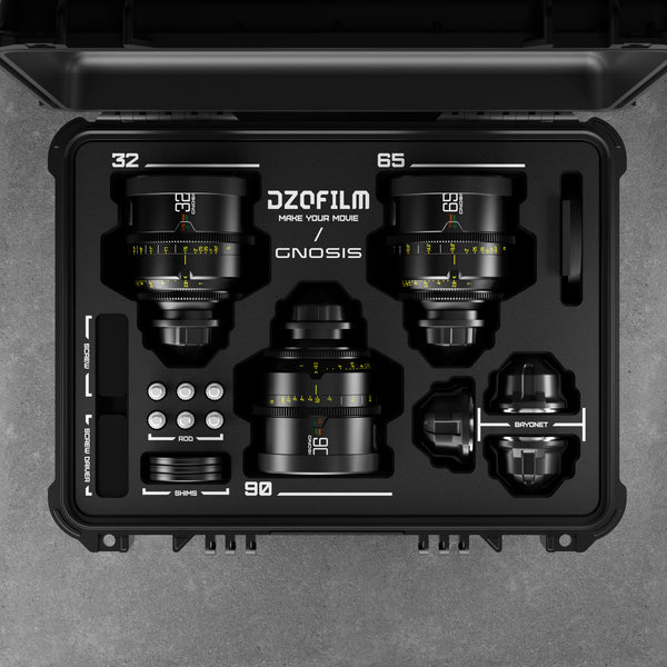 DZOFILM DZO-G28K3LPLI Gnosis Macro 3-Lens Set (32mm/ 65mm/ 90mm T2.8)-ケース付き（feet）
